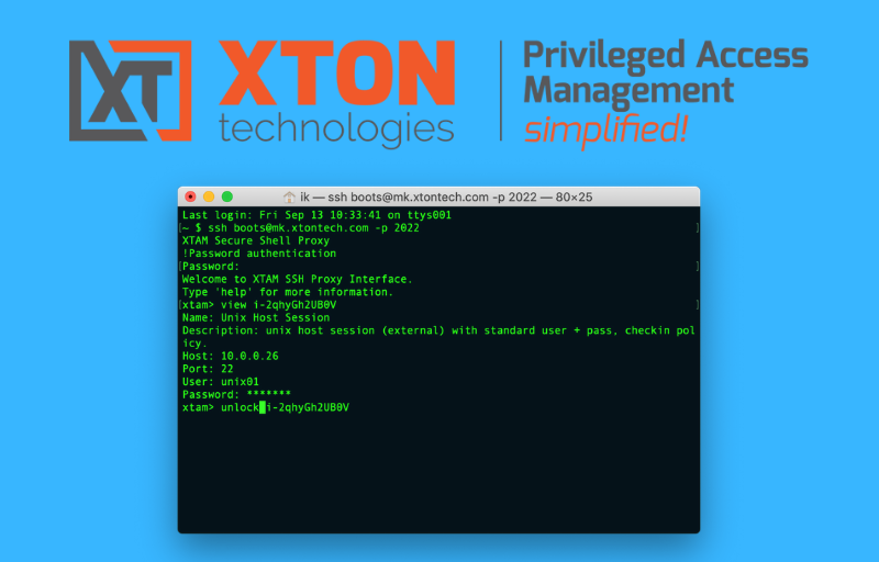 Xton Access Manager Product Update 2.3.201909152349 unlock view command line SSH Proxy