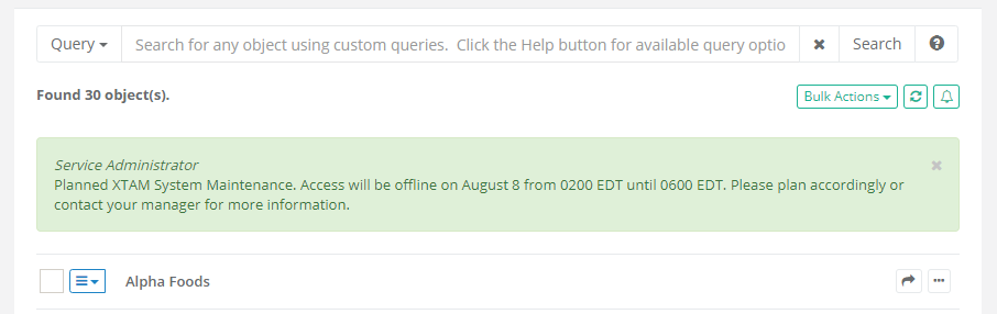 Administrative Messages Example